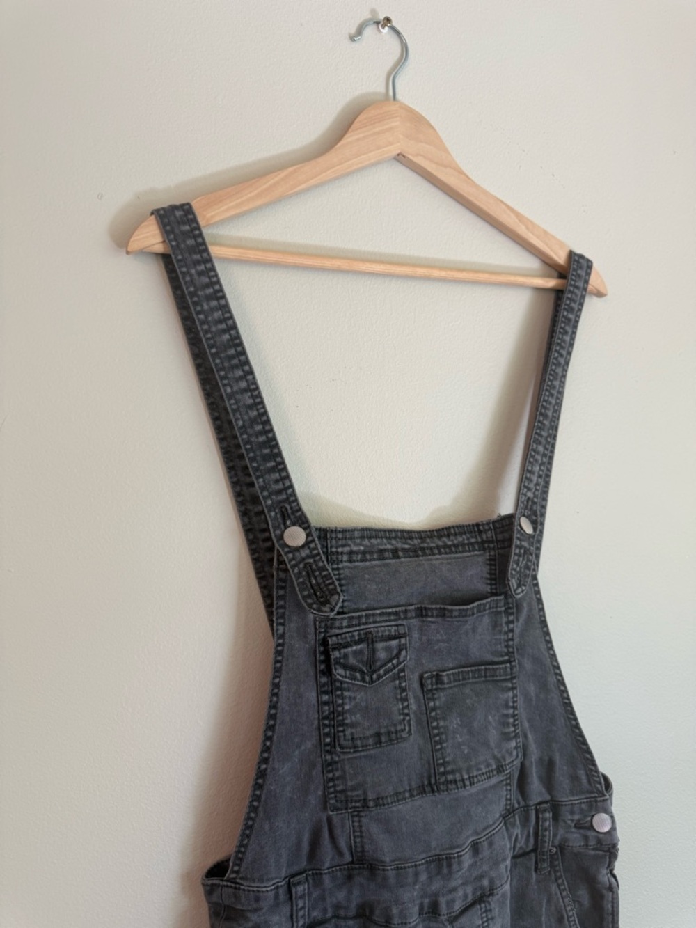 Free People Grey Overalls Skinny Leg Cropped Rolled Hem 28 Casual Festival - Picture 5 of 11